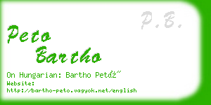 peto bartho business card
